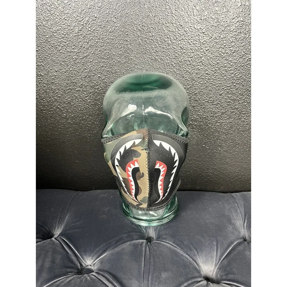 A Bathing Ape BAPE Black Camo Face Mask Half Camo Half Black New In Package